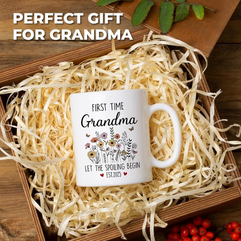 First Time Grandma Gifts, Promoted to Grandma Est 2025 Mug, Let the Spoiling Begin Cup, Soon To Be Grandmas Gift from Daughter, Pregnancy Announcement, Christmas or Grandmas To Be Mothers Day Gift