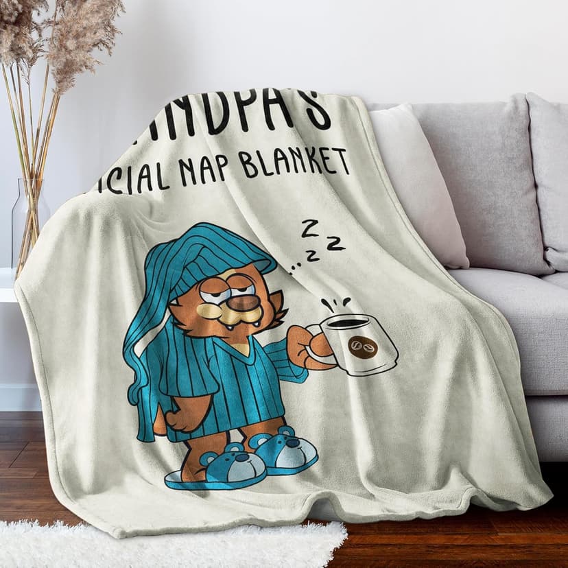 SteadStyle Grandpa Gifts, Blanket Gifts for Grandpa from Grandkids, Grandfather Birthday Gift, Thanksgiving, Christmas, Fathers Day, Fluffy Blanket for Papa, 60'' x 50'' (Beige)