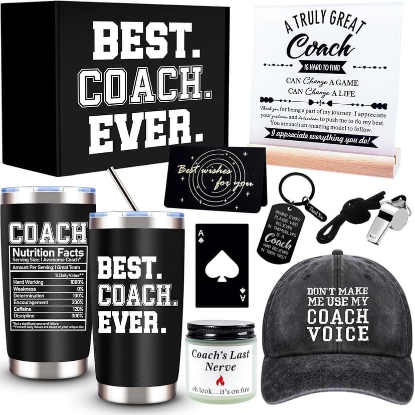 Coach Gifts for Men Women, 20 Oz Best Coach Ever Tumbler Gifts, Thank You Coach Gifts, Birthday Christmas Gifts for Coach, Soccer Football Softball Basketball Swim Coach Appreciation Gifts