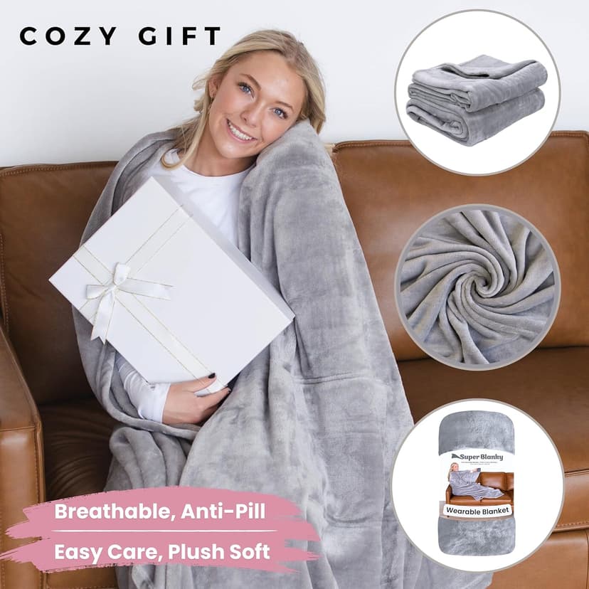 Wearable Blankets for Women, Adult Wearable Blanket Men, Girlfriend Gifts for Women Dorm Room Essentials for Her
