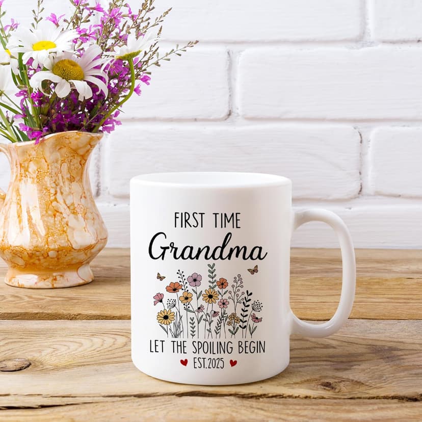 First Time Grandma Gifts, Promoted to Grandma Est 2025 Mug, Let the Spoiling Begin Cup, Soon To Be Grandmas Gift from Daughter, Pregnancy Announcement, Christmas or Grandmas To Be Mothers Day Gift