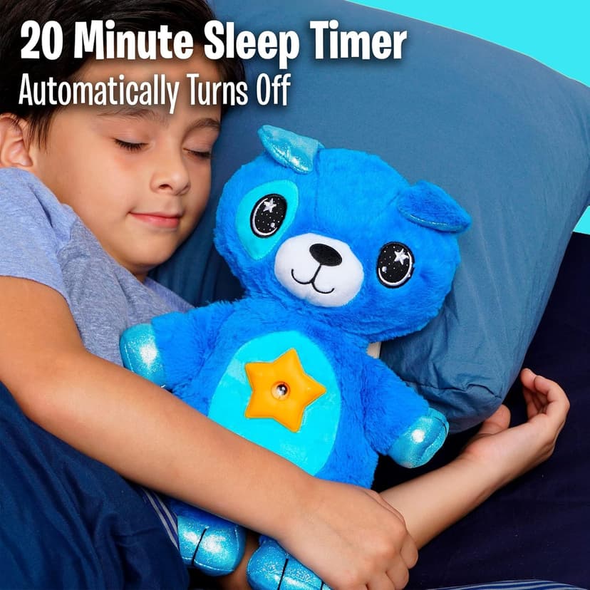 Ontel Star Belly Dream Lites, Stuffed Animal Night Light, Cuddly Blue Puppy - Projects Glowing Stars & Shapes in 6 Gentle Colors, As Seen on TV