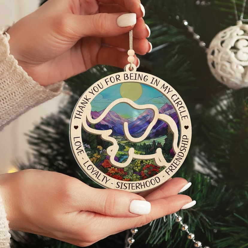 GEEMBI Elephant Gifts for Women - Suncatcher Christmas Ornaments 2025 for Tree Decorations - Elephant Ornament for Christmas Decorations, Sister Gifts for Friends, Friend Gift for Sister