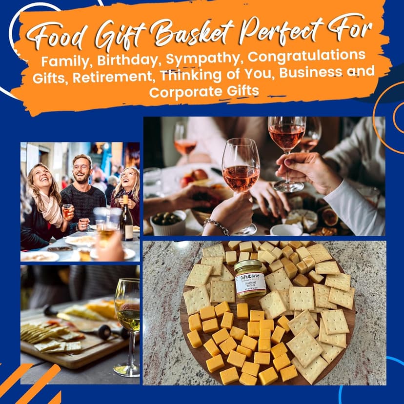 Cheese Gift Baskets Assortment Bundle with 5 items - Gourmet Food Gifts for Men and Women, Food for Charcuterie Board, Cheese Sampler for Corporate and Family Occasions, Thanksgiving and Christmas Gifts