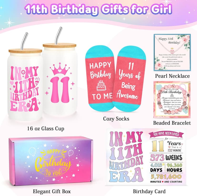 11 Year Old Girl Birthday Gifts for 11 Year Old Girl Gift Trendy 11th Birthday Gifts for Girls Age 11 Gift Ideas Cool Stuff Things for Tweens, Teens, Preteen Girls Happy 11th Decoration Present