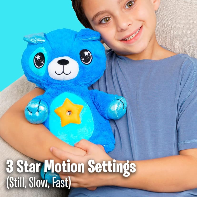 Ontel Star Belly Dream Lites, Stuffed Animal Night Light, Cuddly Blue Puppy - Projects Glowing Stars & Shapes in 6 Gentle Colors, As Seen on TV