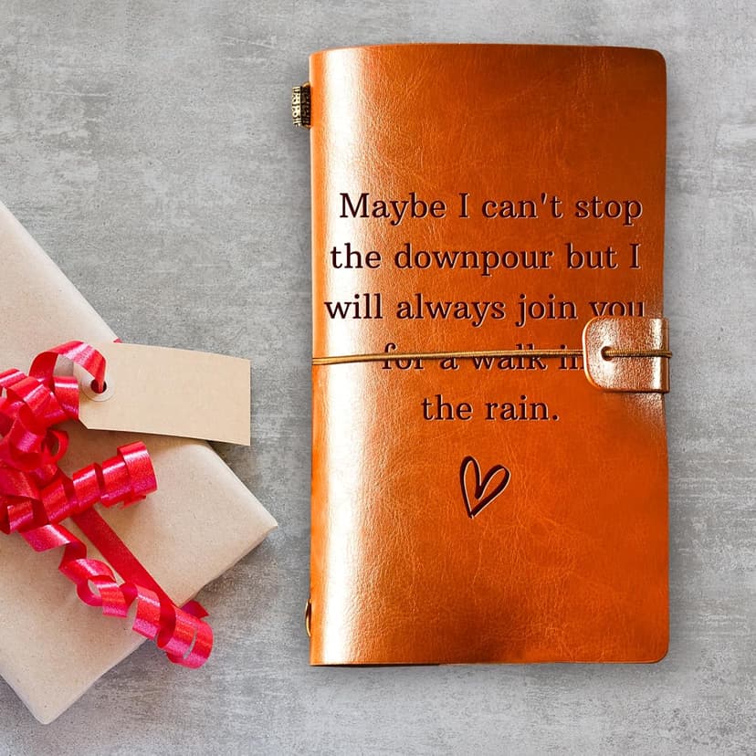 Friendship Gifts for Women, Friend Leather Journal, 140 Page Refillable Writing Journal, Best Friend Gift for Women, Valentines Day Birthday Gifts for Best Friend Women, Bestie, BFF