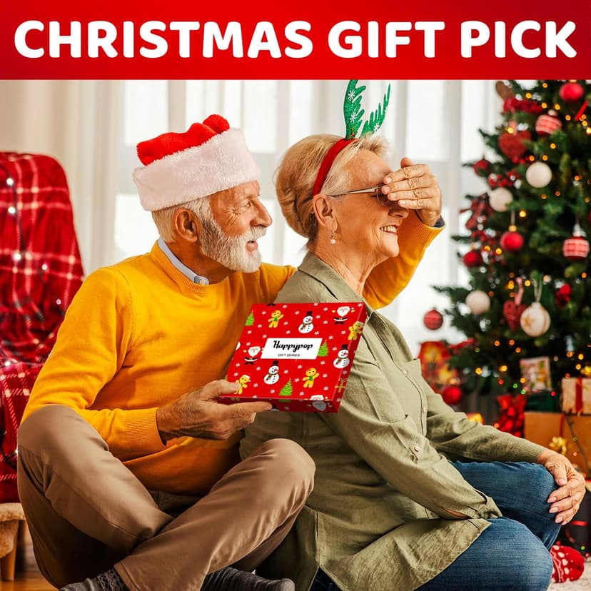 HAPPYPOP Christmas Gifts Holiday Socks for Men Women - Secret Santa Gifts, Xmas Stocking Stuffers, Santa Green Socks