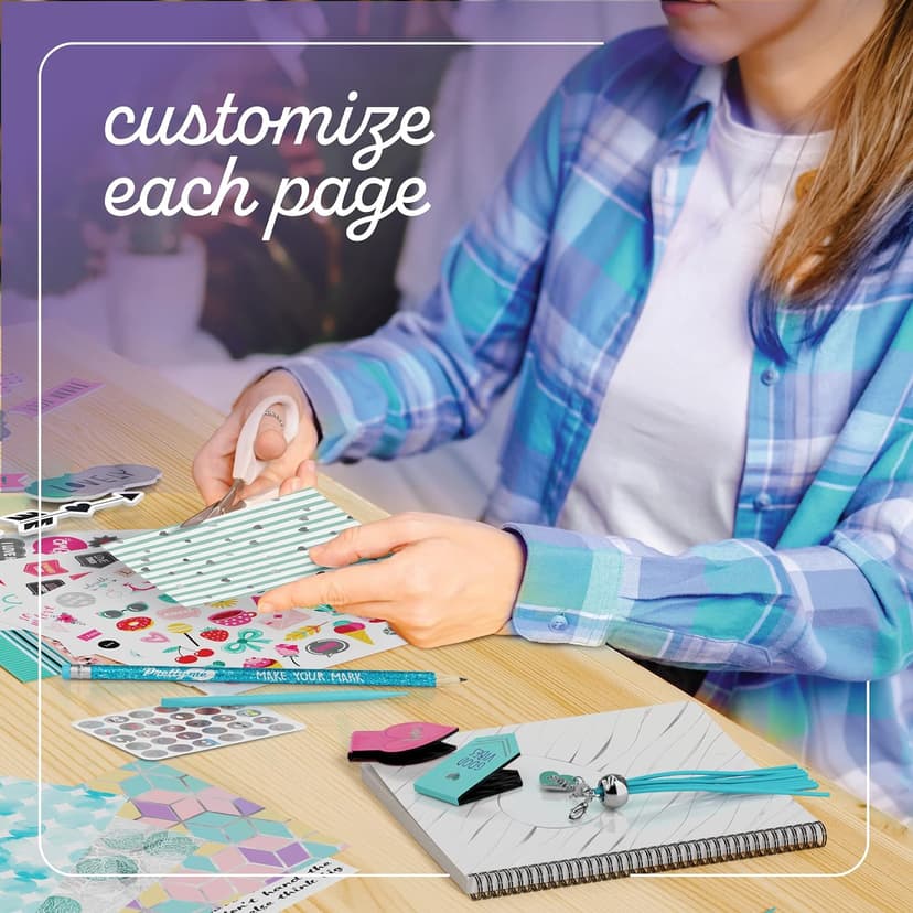 Pretty Me DIY Journal Kit for Girls - Gift for 8-14 Year Old Girl - Cool Birthday Gifts Ideas for Teens - Fun, Cute Art & Crafts Kits for Tween Teenage Kids- Scrapbook & Diary Supplies Toy Set