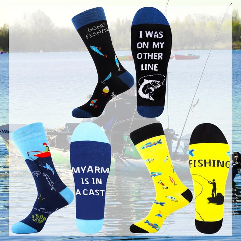 Jeasona Mens Funny Fun Crazy Funky Dress Crew Socks Gifts for Men Dad Grandpa
