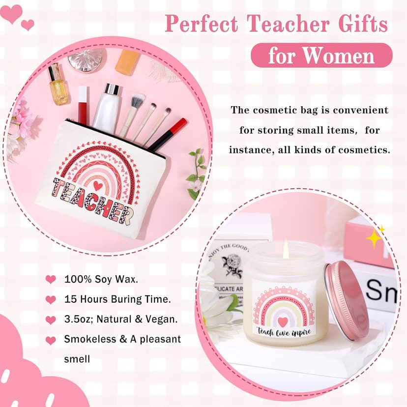 Teacher Appreciation Gifts for Women 7 Pcs, Back to School End of Year Thank You Gifts for Teachers Basket for Graduation, Retirement, Birthday, Christmas