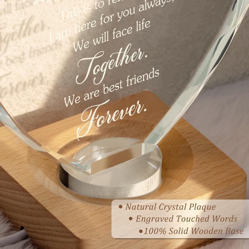 Best Gift to My Bestie 3D Illusion Lamp, to My Best Friend, 3D Crystal Night Light Gift for Bestie's Birthday, Holiday, for Best Friend Sister Girls Women Soft Warm White Colors