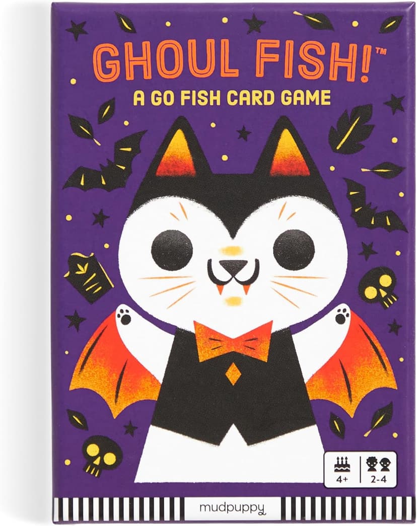 Mudpuppy Ghoul Fish! – Ghoul Version of Classic Kids Go Fish Card Game with Cute Illustrations of Ghoulish Cats for Children Ages 4 and Up, 2-4 Players