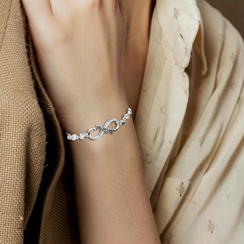 Infinity Love Heart Happy Birthday Mom Bracelet, Mom Birthday Gifts From Daughter, Son, Things To Get Your Mom For Her Birthday, Unique Jewelry For Women, Regalos Para Mamá Cumpleaños