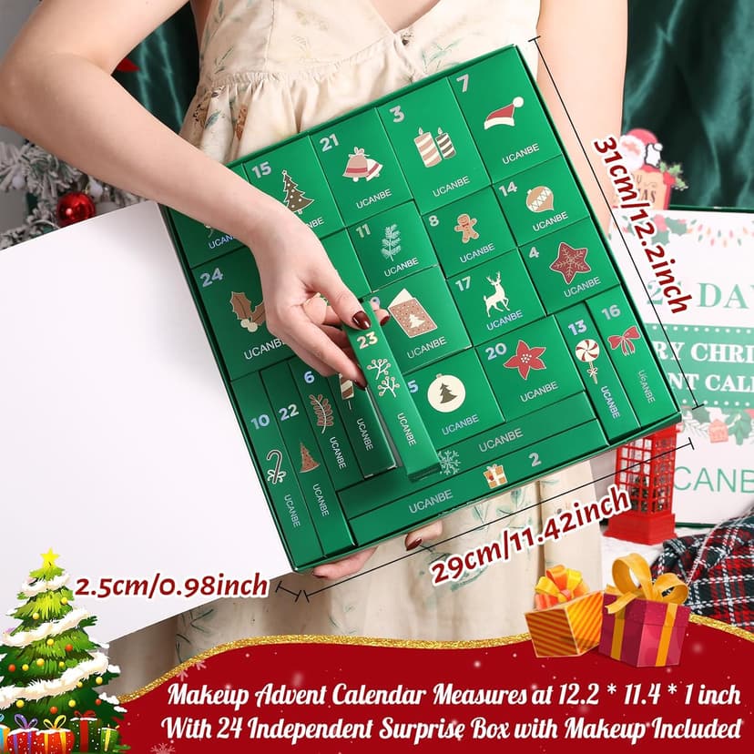 Makeup Advent Calendar 2025, 24 Days Christmas Makeup Gift Set for Adult Women & Teen Girls, UCANBE 2025 Xmas Countdown Calendar Beauty & Cosmetics Holiday Surprise Make Up Gift Kits for Women Full Kit