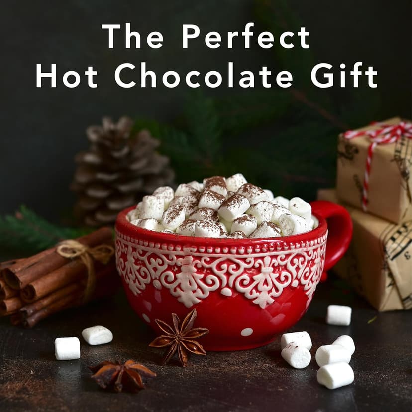 Hot Cocoa Bar Kit by Happy Packs, Includes Hot Cocoa Mix, Mini Marshmallows, Crushed Peppermint Candy, Chocolate Chips, White Chocolate Chips & Christmas Sprinkles, Premium Hot Chocolate Gift Sets