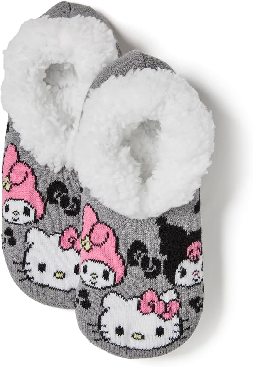 Hello Kitty womens and Friends Teddy Fur Slipper Socks