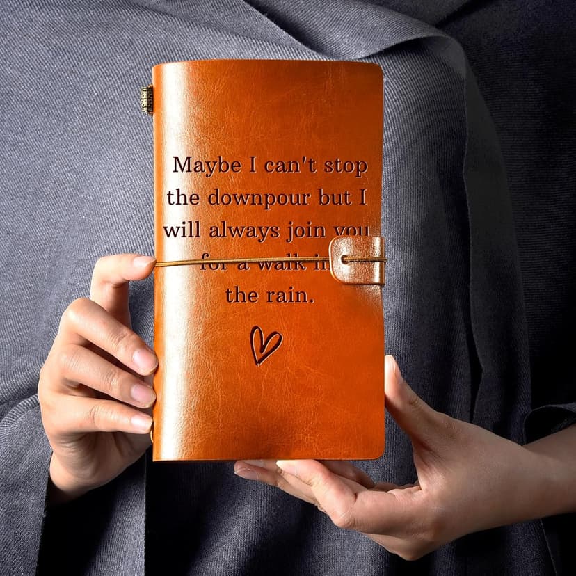 Friendship Gifts for Women, Friend Leather Journal, 140 Page Refillable Writing Journal, Best Friend Gift for Women, Valentines Day Birthday Gifts for Best Friend Women, Bestie, BFF