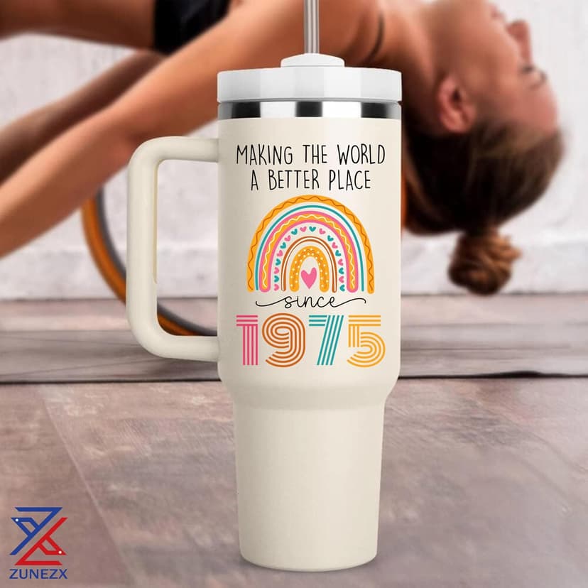 50th Birthday Gifts For Her, Women - 1975 Birthday Gift For Women - Cool Birthday Gift For 50 Year Old Woman - 50 And Fabulous Gift For Women - Gift For Women Turning 50-50th Tumbler 40oz