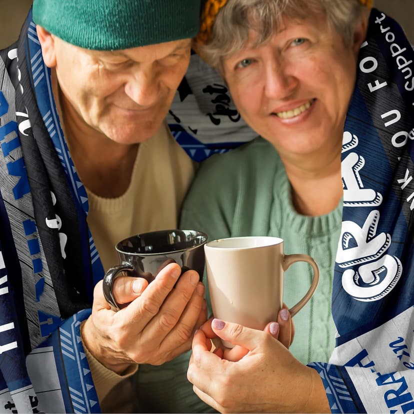 Quilazy Grandpa Gifts, Grandparents Day Gifts for Grandpas Blanket, Best Grandpa Birthday Gift from Grandchildren, Christmas Birthday Gift for Grandpas/Papa/Pop Pop/Grandfather Blanket 60”x50”