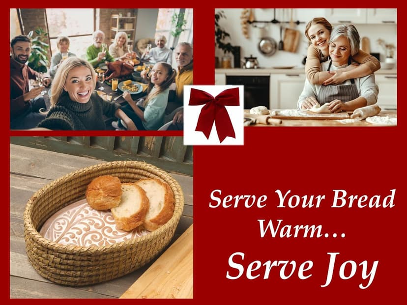 Bread Warmer Basket with Stone - Bread Baskets for Serving Tortilla, Sourdough Maker, House Warming Gifts New Home, Terracotta, Bakers Gift for Kitchen, Women, Men, Birthday, Hostess Farmhouse