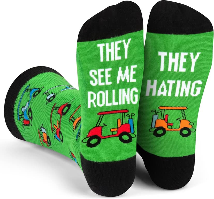 Lavley Funny Golf Socks - Fun gift for golfers - Unisex one size fits most - Great for birthdays or stocking stuffers