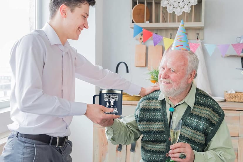 Gifts for Grandpa from Granddaughter, Grandson, Grandchild on Christmas- Grandpa gifts for Christmas - Grandparents Gifts - Birthday Gifts for grandpa -14oz Stainless Steel Mug - Insulated