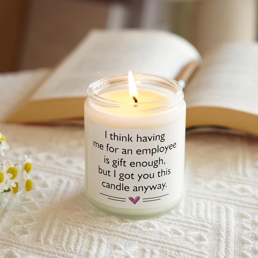 Afterprints Scented Candles - Boss Gifts for Women Men, Funny Birthday Gift for Best Boss Lady, Christmas Cool Gifts for Bosses Female- Lavender Natural Soy Wax Candle