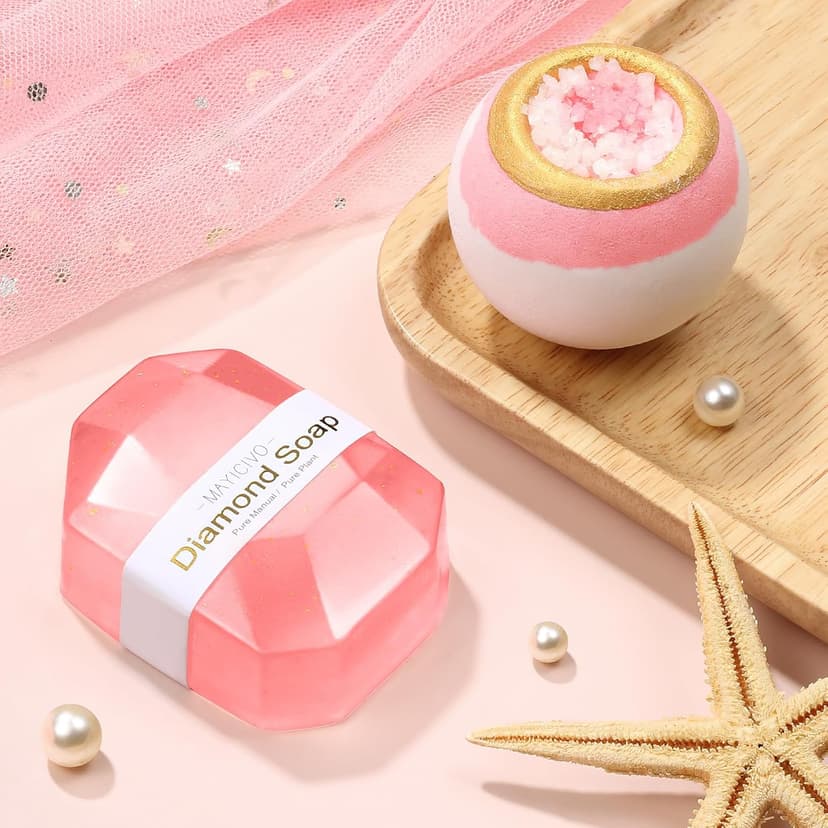 Birthday Gifts for Women Self Care Gifts Get Well Soon Gifts, Rose Relaxing Spa Gifts Basket Care Package w/ Luxury Flannel Blanket, Unique Mothers Day Gifts for Mom Her Friend Sister Wife Grandma