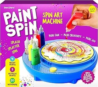 Dan&Darci Paint Spin Art Machine Kit for Kids - Arts & Crafts for Boys & Girls Ages - Art Craft Set Gifts for 6-9 Year Old Boy, Girl - Painting Spinner Toys - Birthday Gift Ideas for Ages 6-12 Years