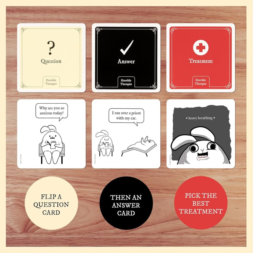 Horrible Therapist: Extra Horrible Edition by Exploding Kittens - A Card Game for 3-8 Players, Ages 17+ - Adult Party Game for Family Night
