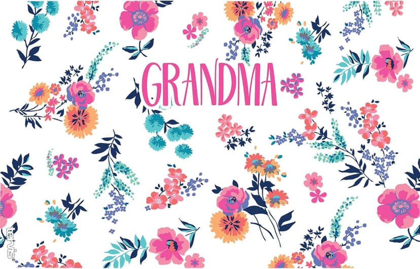 Tervis Made in USA Double Walled Dainty Floral Mother's Day Insulated Tumbler Cup Keeps Drinks Cold & Hot, 16oz, Grandma