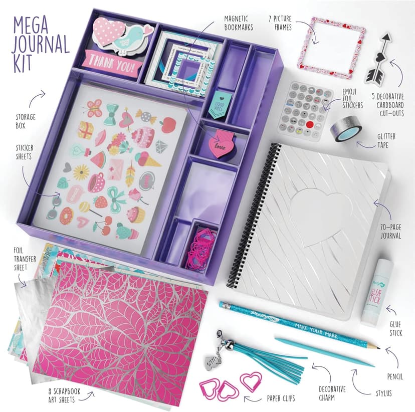 Pretty Me DIY Journal Kit for Girls - Gift for 8-14 Year Old Girl - Cool Birthday Gifts Ideas for Teens - Fun, Cute Art & Crafts Kits for Tween Teenage Kids- Scrapbook & Diary Supplies Toy Set
