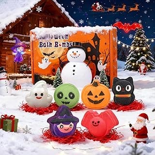 Halloween Bath Bombs for Kids & Women, Handmade Spooky Bath Bomb Set of 6 Fun Shapes – Perfect Gifts for Kids, Skin Care Bathbombs for Girls’ Spooky Celebration