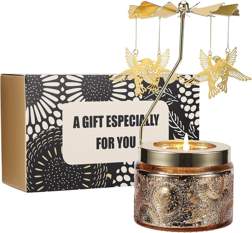 Christmas Candle Gifts for Women, Birthday Gifts for Mom Daughter Sister Wife, Unique Hummingbird Gift for Friend Women, Rotatable Scented Candles Gift for Christmas Anniversary Mothers Day