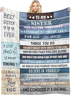 Soft Throw Blanket Sister Gift - Perfect for Sister, Mother's Day, Christmas & Valentine's Day (50x60)
