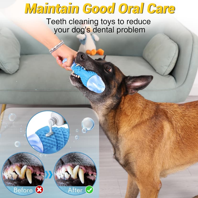 WinTour Tough Dog Toys for Aggressive Chewers, Indestructible Dog Chewers for Medium & Large Breeds, Squeaky Durable Chew Toys to Keep Them Busy, Reduce Boredom, Teeth Cleaning, Bacon Flavor