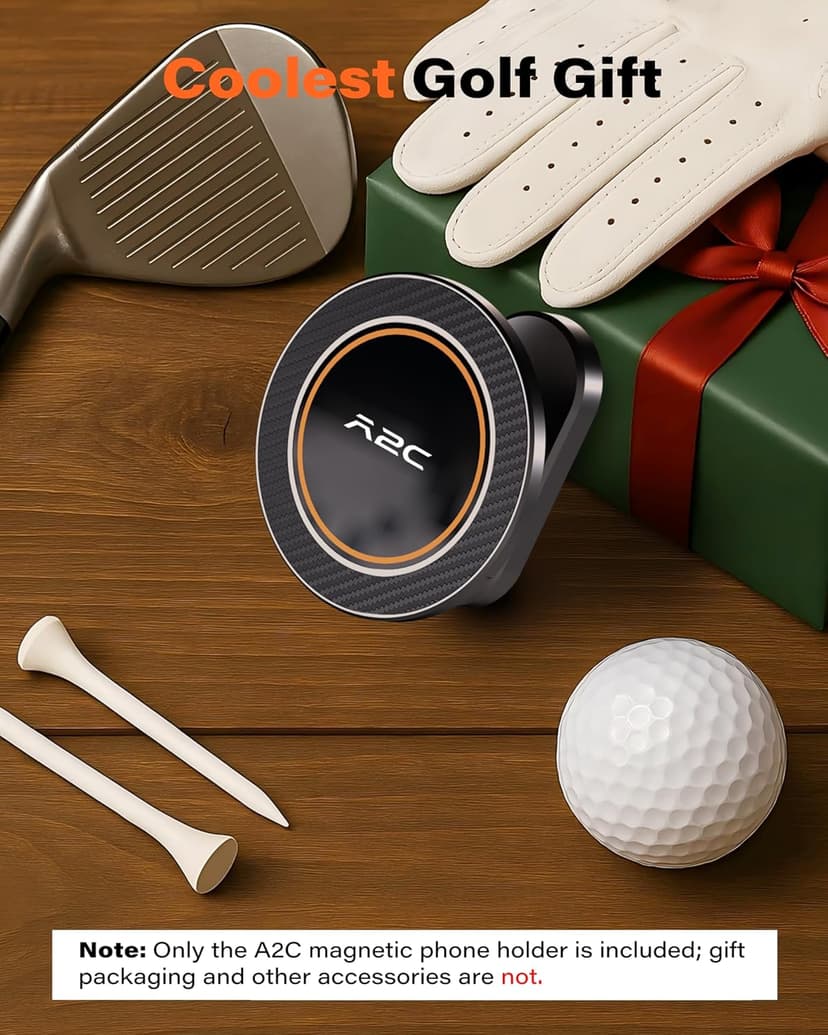 A2C Alloy Magnetic Golf Cart Phone Holder Compatible with MagSafe iPhone 16 Pro Max Plus 15 14 13 12 Mini Fits EZGO, Club Car, Yamaha, Icon, Golf Cart Accessories Essentials Gift for Friend Men Women