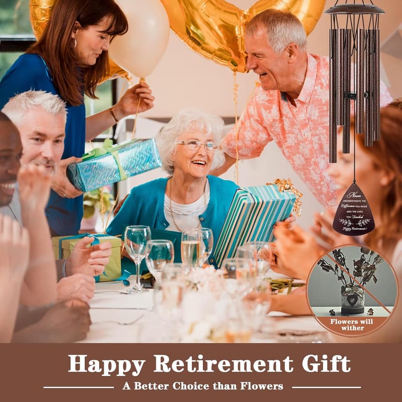 Retirement Gift for Woman Men, 32" Wind Chimes Retirement Gifts, Happy Retirement Gifts for Coworker Colleague Boss Teachers Nurses Friends, Going Away Gifts Retirement Decorations