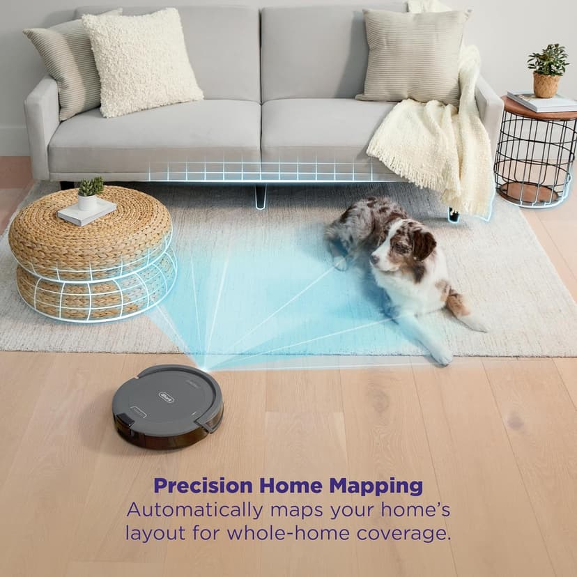 Shark Navigator Robot Vacuum and Self-Empty Base with Bagless 60-Day Capacity Self-Empty Base, SmartPath Navigation, Powerful Pet Hair Pickup, Anti-Hair Wrap, For Carpets & Hard Floors, Grey, RV2120AE