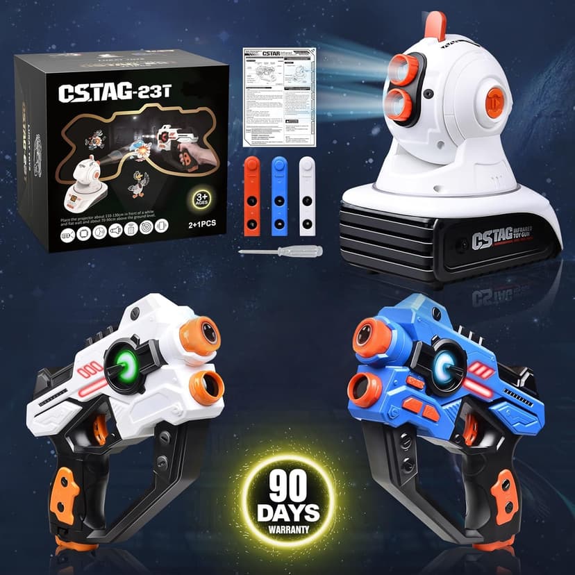 Laser Tag, 2 Lazer Toy Gun of Projector with Digital LED Score Display, Gifts for Kids, Teens, Adults, Shooting Battle Games with 3 Targets, Birthday Gift Toys for 6 7 8 9 10 11 12+Year Old Boys Girls