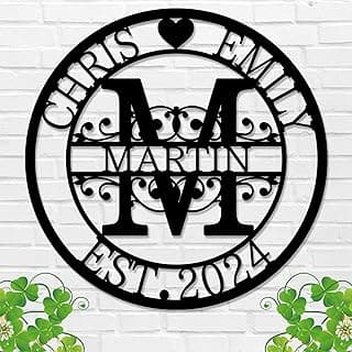 Custom Metal Signs | Personalized Monogram Name Sign | Wedding Gifts for Couples 2025 | Outdoor Wall Art for Family Name | Anniversary Wedding Gifts for Women, Wife, Parents, couple