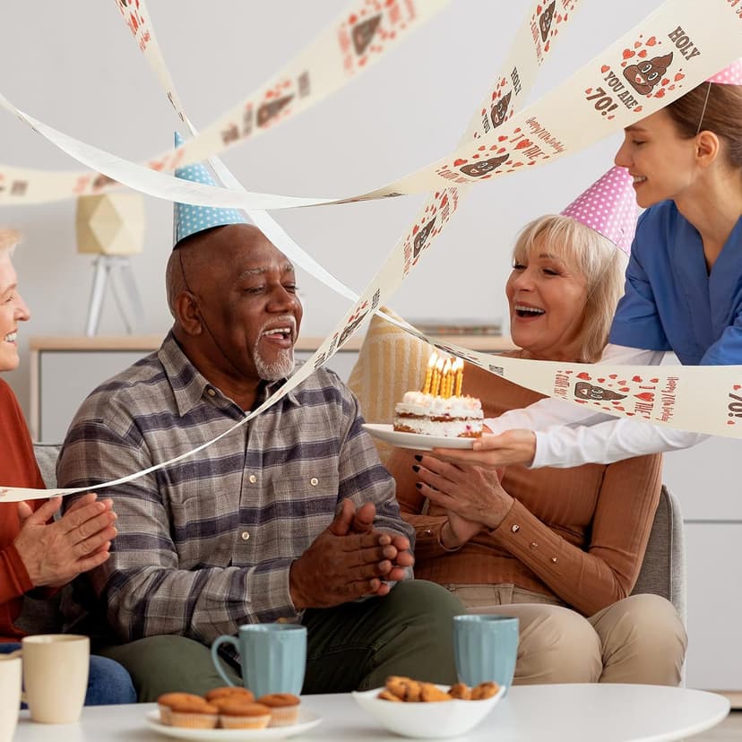 70th Birthday Gifts for Women, Men, Her, Him - Happy Prank Toilet Paper - 70th Birthday Decorations, Party Supplies Favors - 70 Years Old Funny Gag Gift Ideas, Novelty Bday Present for Friends, Family