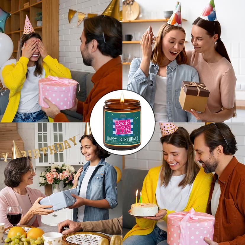 UAREHIBY Happy Birthday Candle Gifts for Women,Unique Best Friend Birthday Gifts for Her,Sister,Funny Birthday Gifts for Men,Mom,Dad,Bestie Present,16 18 21 30 40 50 60 Bithday Gifts, Brown