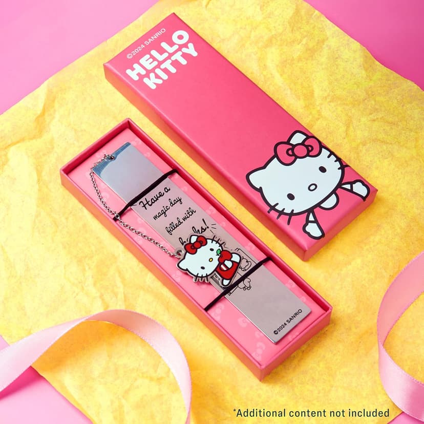 Hello Kitty Metal Bookmark with Hanging Charm Page Marker for Girls Teens Readers Book Accessories for Office Supplies and Book Lovers Gifts for Women