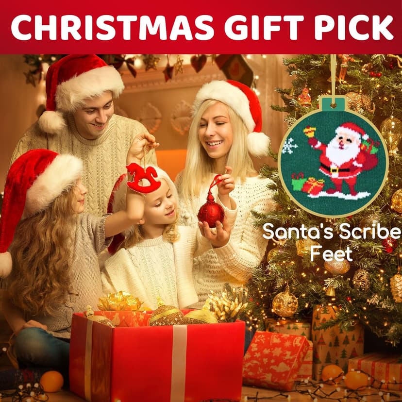 HAPPYPOP Christmas Gifts Holiday Socks for Men Women - Secret Santa Gifts, Xmas Stocking Stuffers, Santa Green Socks