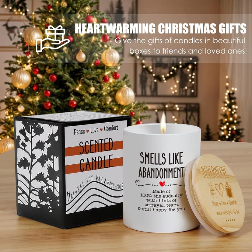 Farewell Retirement Gift for Coworker Friend, 10OZ Funny Leaving Candle Gifts, Moving Away Going Away Goodbye Gifts for Women Coworkers Work Bestie, Smells Like Abandonment Scented Soy Candle