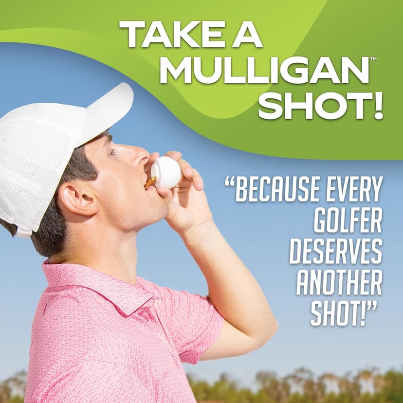 GoSports Mulligan Shots Golf Ball Shot Glasses with Lids - 12 Pack - Funny Golf Gifts for Men