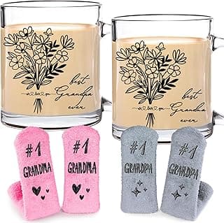 Breezy Valley Grandparent Gifts, Christmas Gifts for Grandma Grandpa from Grandkids - Best Ever Grandparents Gift Ideas, Grandma Grandpa Mugs Socks Set