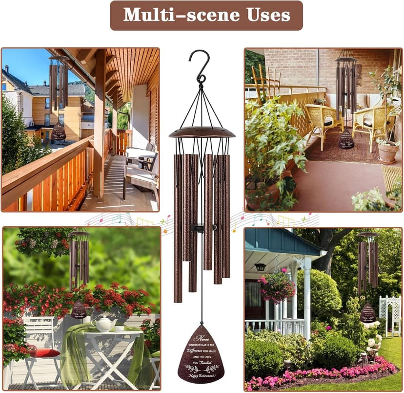 Retirement Gift for Woman Men, 32" Wind Chimes Retirement Gifts, Happy Retirement Gifts for Coworker Colleague Boss Teachers Nurses Friends, Going Away Gifts Retirement Decorations